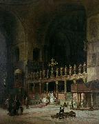 David Dalhoff Neal INTERIOR OF ST MARKS VENICE oil painting on canvas